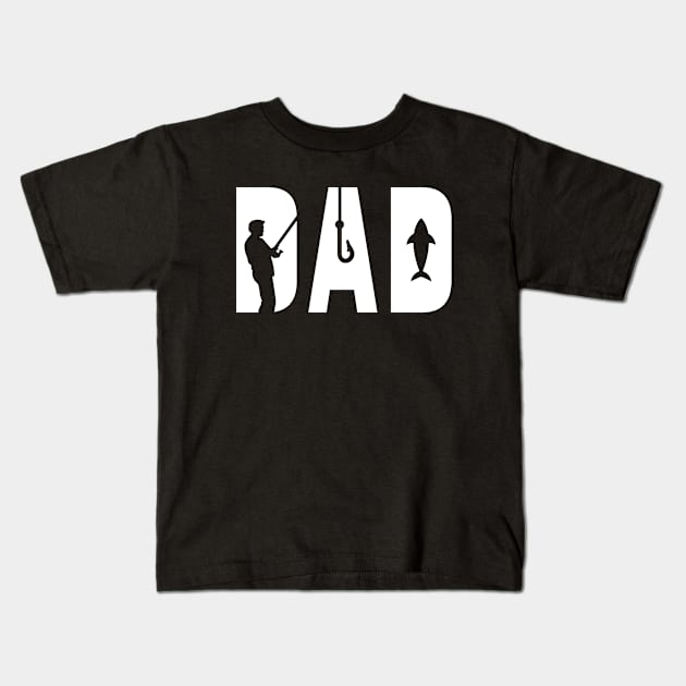 Gift For A Dad Who Loves Fishing Kids T-Shirt by Bennybest